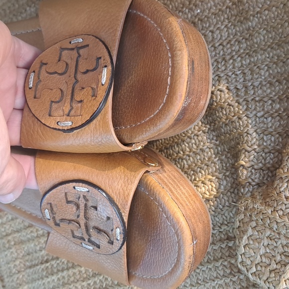Tory Burch Tan Patti leather sandal Wedges - Picture 7 of 8